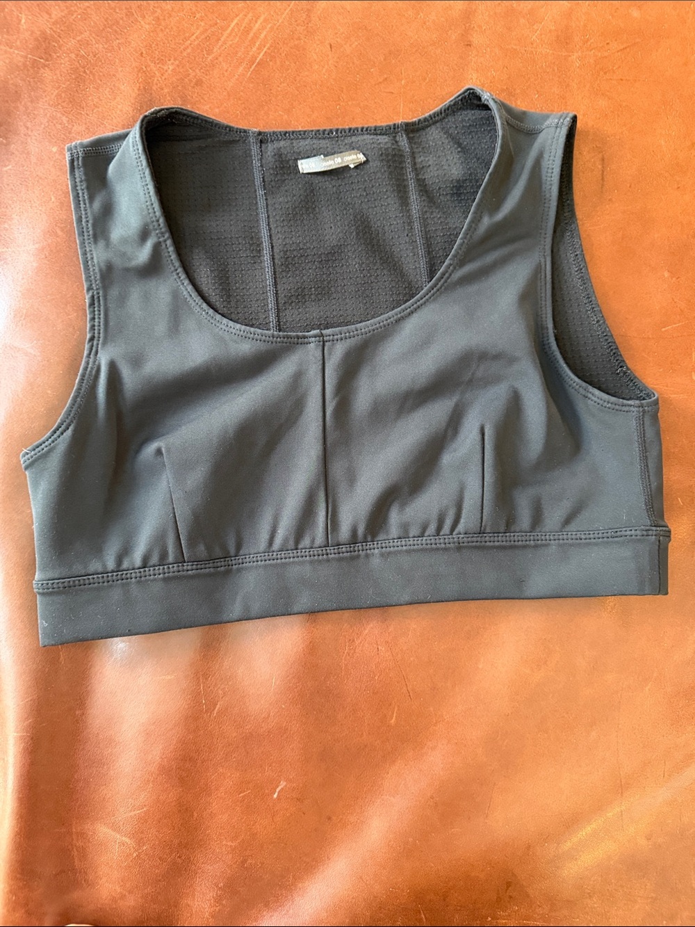 oiselle Charcoal Black Scoop-Neck Sports Bra